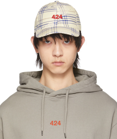 424 Logo-embroidered Paisley-print Cotton And Linen Hat In White
