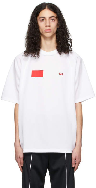 424 Embroidered-logo Short-sleeve T-shirt In White