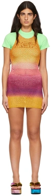 Agr Women's Dip-dyed Crochet Minidress In Multi Ombre