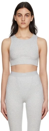 Skims Grey Cotton Tank Top In Light Heather Grey
