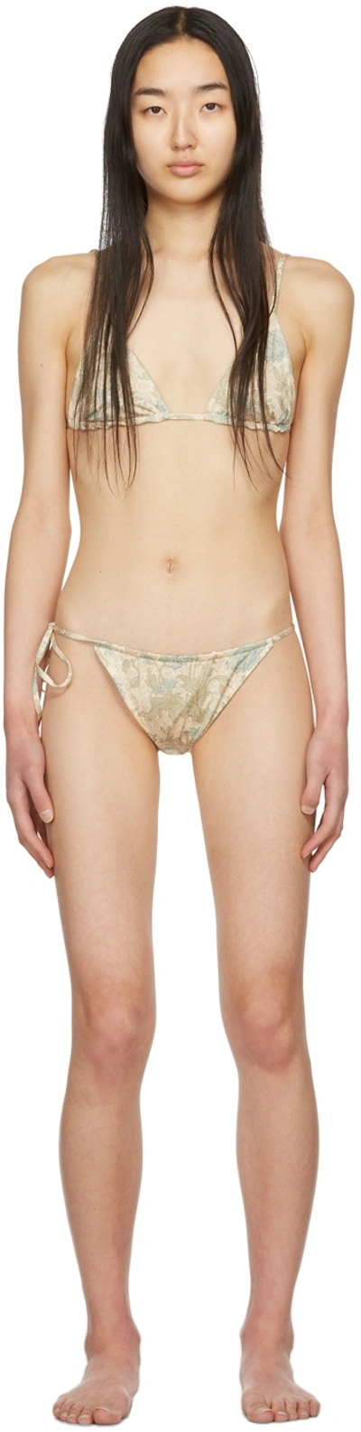 Sir Beige Enid Reversible Bikini In Florence Print