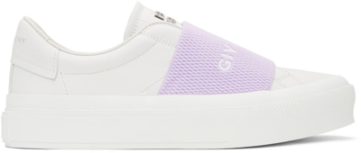 Givenchy White & Purple City Sport Trainers