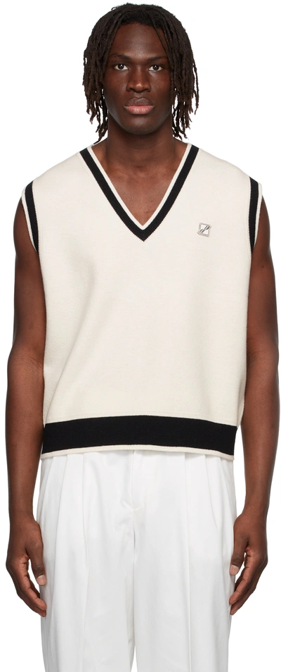 We11 Done Wool And Cashmere Blend Vest In Ivory