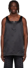 We11 Done Black Polyester Tank Top In Black