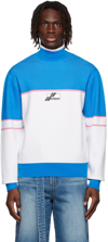 We11 Done White Viscose Turtleneck In Blue
