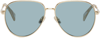 Lanvin Arpege 61mm Gradient Aviator Sunglasses In Gold/ Azure