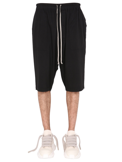 Rick Owens Drkshdw Cotton Bermuda Shorts With Pockets In Black