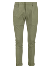 Dondup Rolled Cuffs Trousers Pockets In Military Green