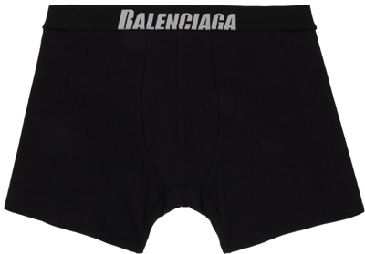 Balenciaga Stretch-cotton Logo Boxer Briefs In Black