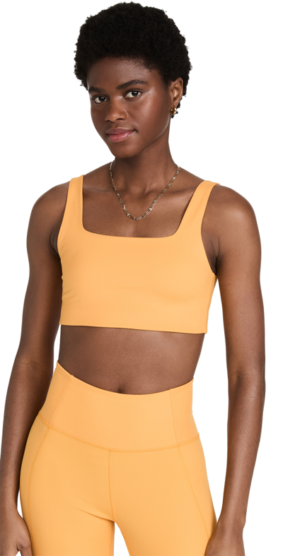Girlfriend Collective Horizon Tommy Cropped Bra In Golden Glow
