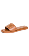 Tory Burch Double T Sport Slides Bourbon Miele/gold In Bourbon Miele/gold