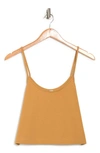 Bp. Stretch Organic Cotton Crop Camisole In Tan Cinnamon