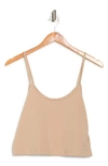 Bp. Stretch Organic Cotton Crop Camisole In Tan Doeskin