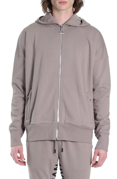 Hvman Logo Zip Hoodie In Grey