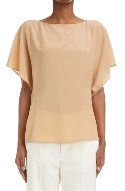Chloé Organic Silk Crêpe De Chine Blouse In Pearl Beige