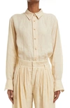 Chloé Linen Voile Button-up Shirt In Brown