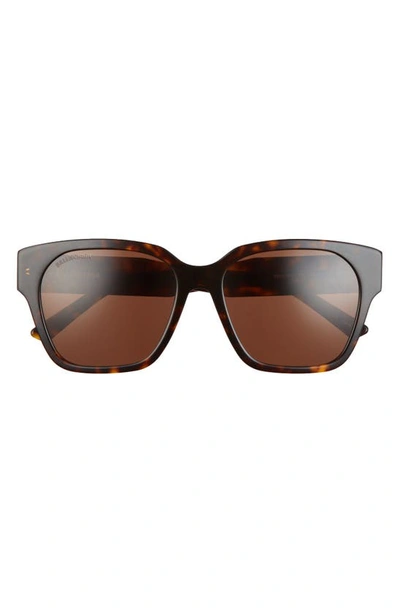 Balenciaga Brown Square Ladies Sunglasses Bb0056sa 002 56 In Havana