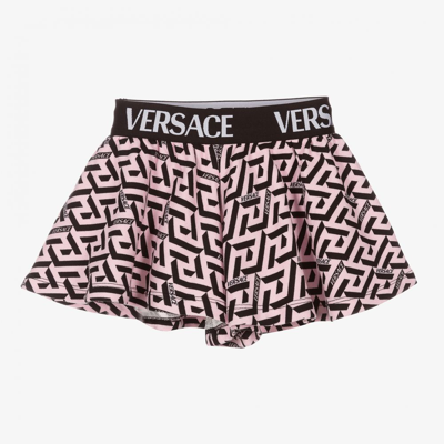 Versace Babies' Girls Pink Greca Signature Shorts