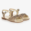 GUCCI GIRLS GOLD HORSEBIT SANDALS