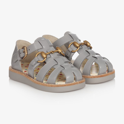 Gucci Babies' Grey Leather Sandals