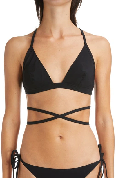 Isabel Marant Solange Show Strappy Triangle Bikini Top In Black