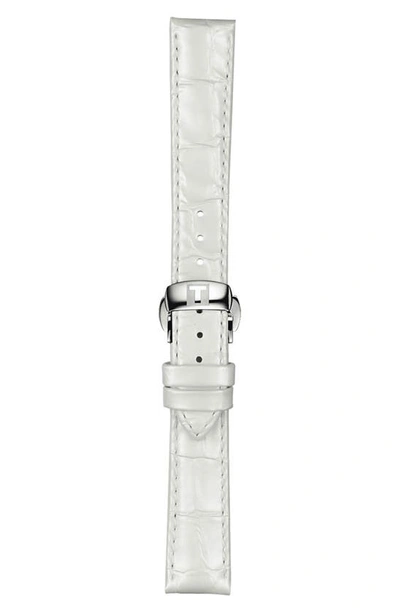 Tissot 16mm White Croc Embossed Leather Watchband