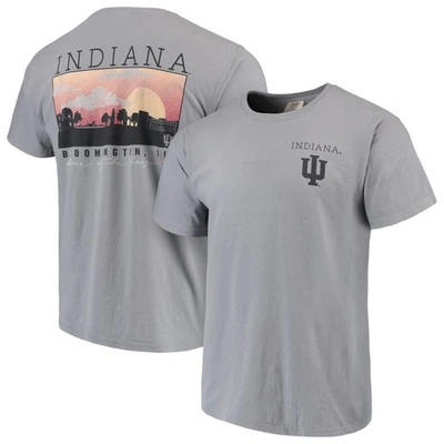 Image One Men's Gray Indiana Hoosiers Comfort Colors Campus Scenery T-shirt