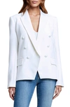 L Agence Kenzie Double-breasted Blazer Jacket In Ivory/white