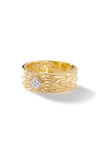 John Hardy 18k Yellow Gold Classic Chain Diamond Patterned Band In Gold 18k