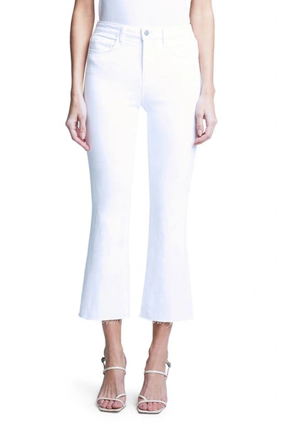 L Agence Flare Leg Ankle Pants In Blanc