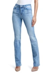 L Agence Ruth High Waist Raw Hem Straight Leg Jeans In Multi