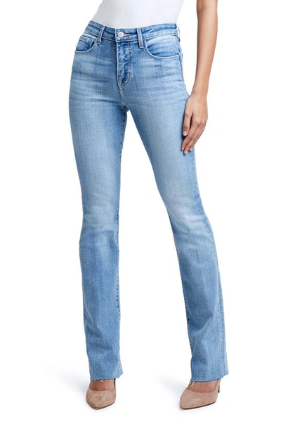 L Agence Ruth High Waist Raw Hem Straight Leg Jeans In Summit