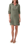 Michael Stars Eleanor Popover Collared Short Shirtdress In Amethyst