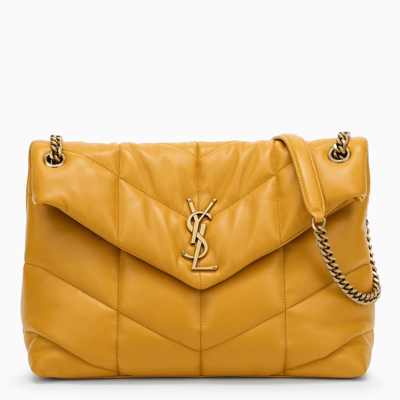 Saint Laurent Yellow Medium Loulou Puffer Bag In Yellow