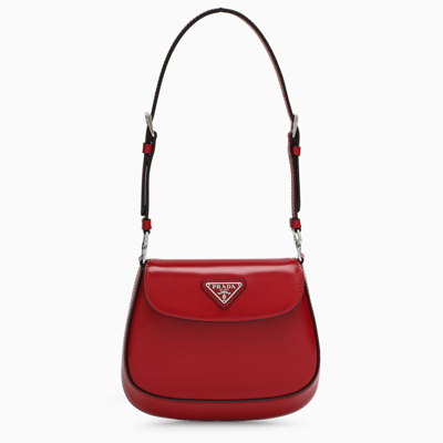 Prada Red Cleo Mini Bag With Black Finishing