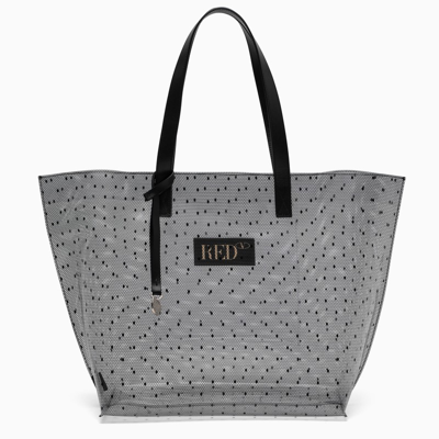 Red Valentino Polka Dots Mesh Tote Bag In Transparent