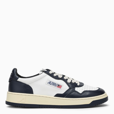 AUTRY BLUE/WHITE LEATHER MEDALIST LOW-TOP SNEAKERS