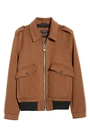 Noize Maxwell Bomber Jacket In Bourbon