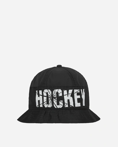 Hockey Crinkle Bell Bucket Hat In Black
