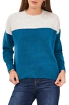 Vince Camuto Extend Shoulder Colorblock Sweater In Blueberry