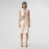 Burberry Monogram Motif Wool Tailored Shorts In Buttermilk Beige