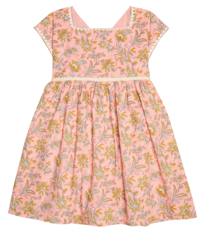 Louise Misha Kids' Tapalpa Floral Cotton Dress In Pink Riviera