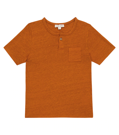 Louise Misha Kids' Tazo Linen T-shirt In Cinnamon