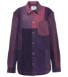 Marine Serre Patchwork Oversized Denim Shirt In Fuchsia