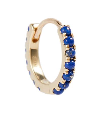 Maria Tash Eternity 14kt Gold Single Hoop Earring With Lapis In Yellow Gold