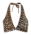 Ganni Leopard-print Halter Neck Bikini Top In Leopard