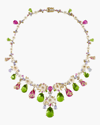 Anabela Chan 18k Yellow Gold Plated Sterling Silver Palms Collection Synthesized Gemstone & Simulated Diamond Per In Emerald/fuchsia