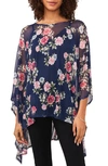 Chaus Floral Mesh Cape In Navy
