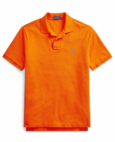 Polo Ralph Lauren Pole In Piques Slim-fit  Man 710795080 025 In Orange