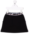 Off-white Logo Embroidered Slim Fit Mini Skirt In Black